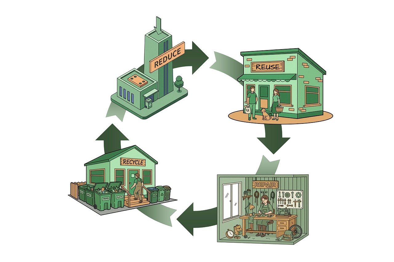 d&eacute;couvrez les principes de l'&eacute;conomie circulaire, un mod&egrave;le durable visant &agrave; optimiser l'utilisation des ressources, r&eacute;duire les d&eacute;chets et promouvoir le recyclage pour un avenir plus &eacute;cologique.